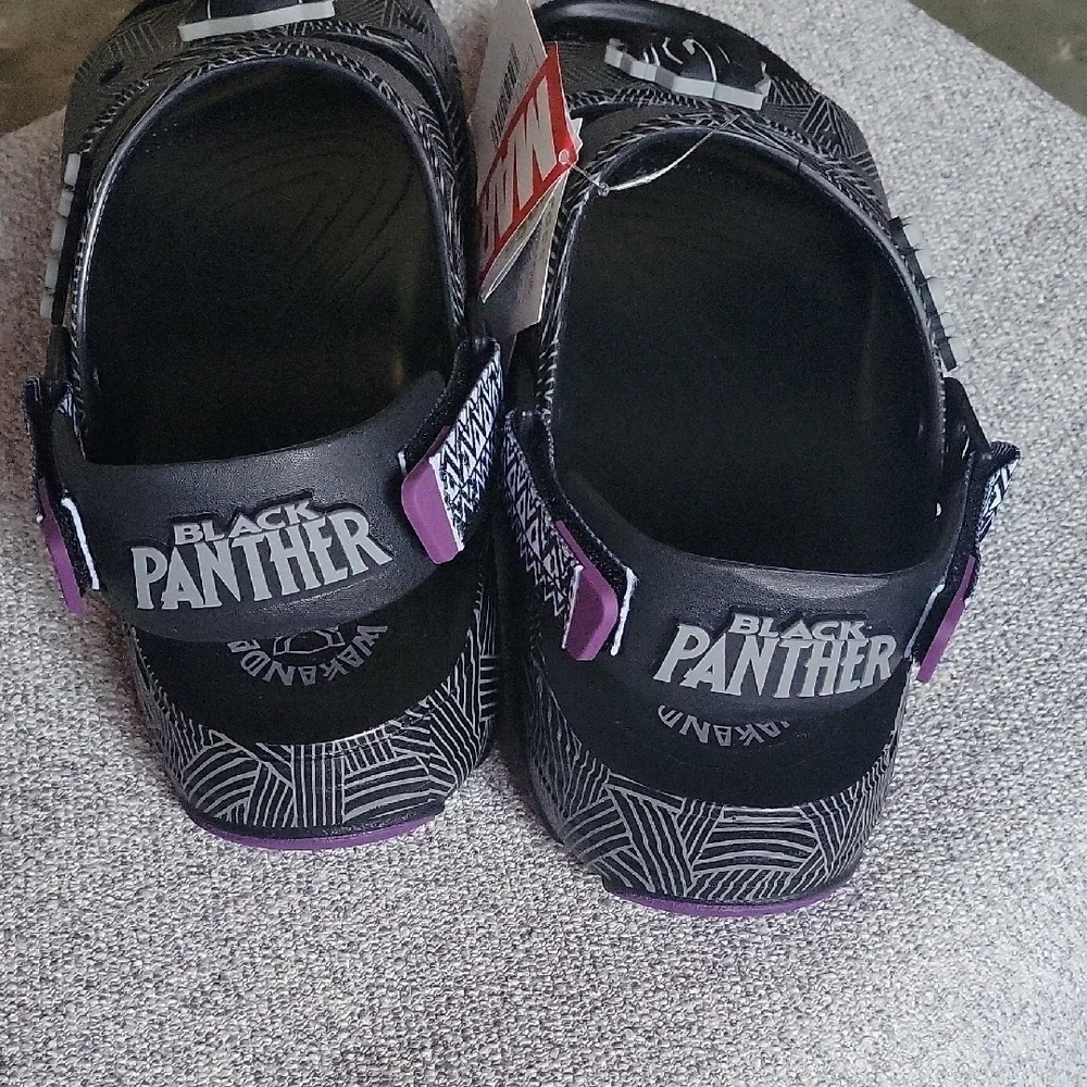 CROCS Marvel Wacanda Forever Black and Gray Sandals Black Panther  Size 13